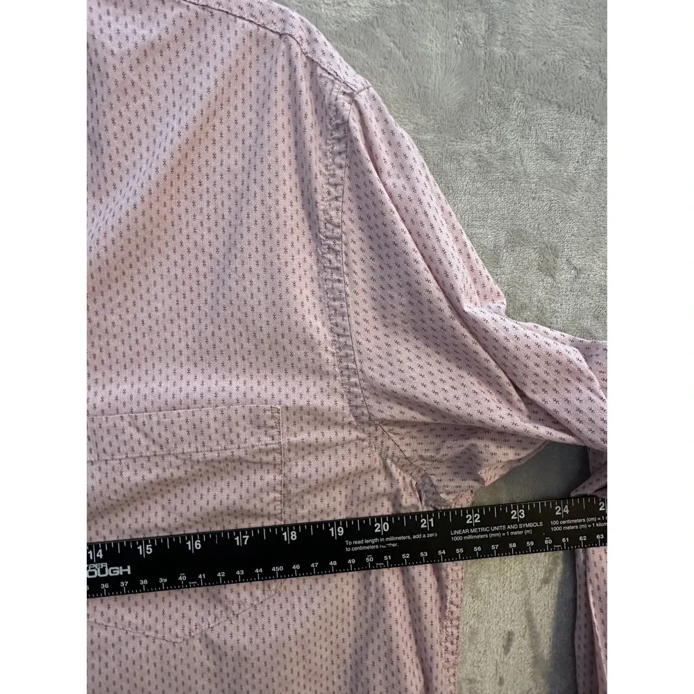 Banana Republic Shirt‎ Mens Medium Pink Stretch Soft Wash Standard Fit Patterned